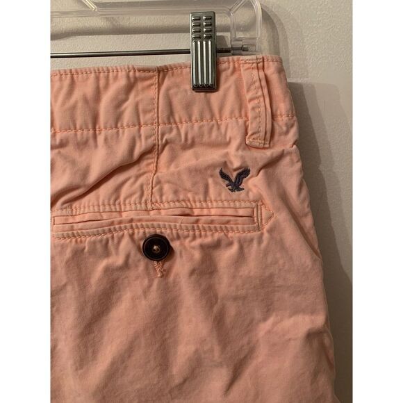American Eagle Shorts Mens 32 Pink Peach Prep Fit Flat Front - Picture 7 of 13